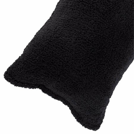 DAPHNES DINNETTE Body Soft Sherpa Pillow Cover with Zipper - Black DA3234931